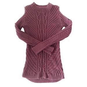 Jessica Simpson Purple Knit Cut Out Sleeve Sweater Womens Size Small